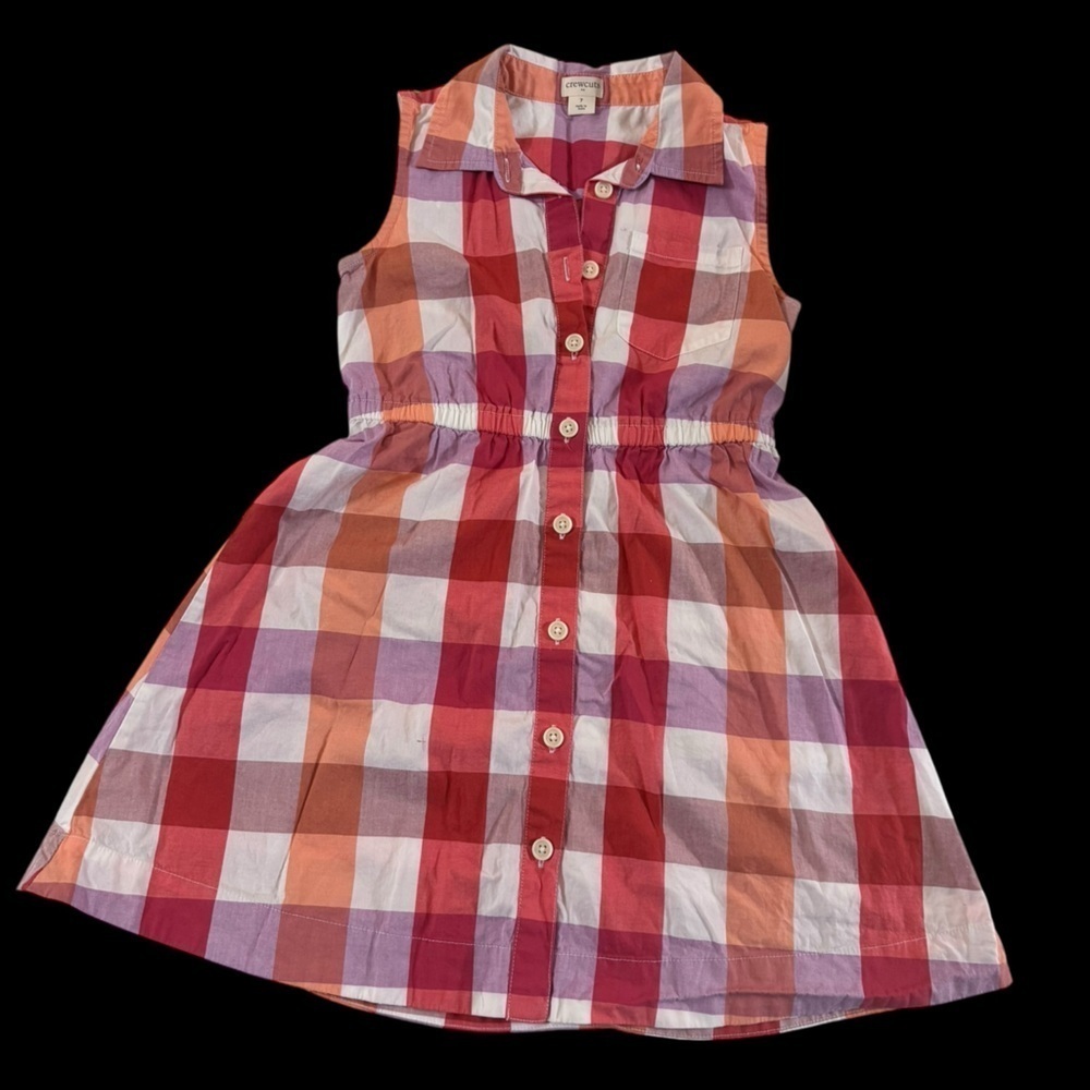 Crewcuts Girls Gingham Sleeveless Dress k210